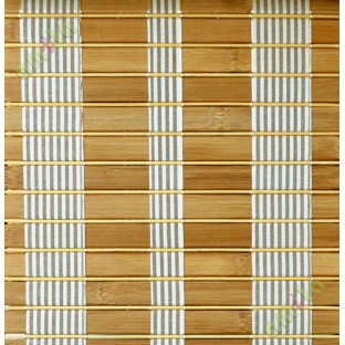 Rollup  mechanism beige brown colour stripes pure natural bamboo blind